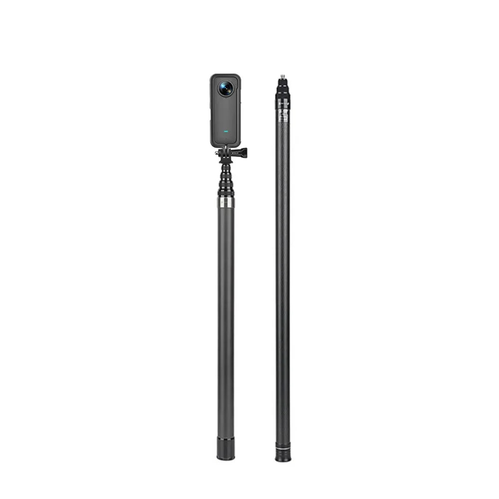 HONGDAK 3m Carbon Fiber Scalable Monopod  Extended Edition Invisible Selfie Stick for Insta360 X3 X2 For Go Pro Stick Tripod