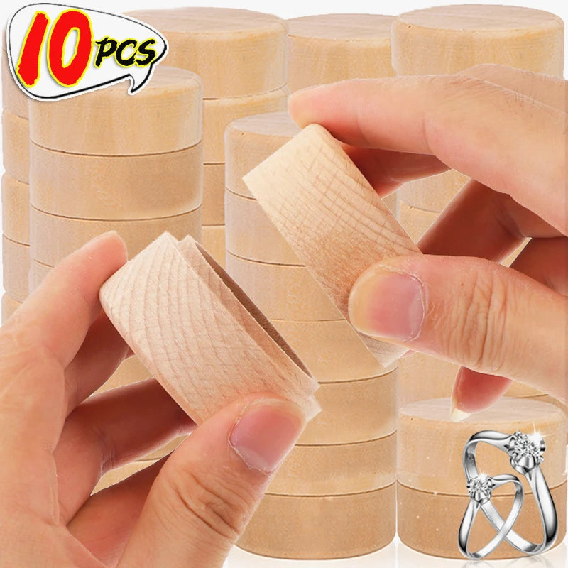 1/10PCS Mini Round Wooden Boxes Natural Wood Jewelry Rings Earrings Storage Container DIY Anniversary Valentine's Day Gift Decor