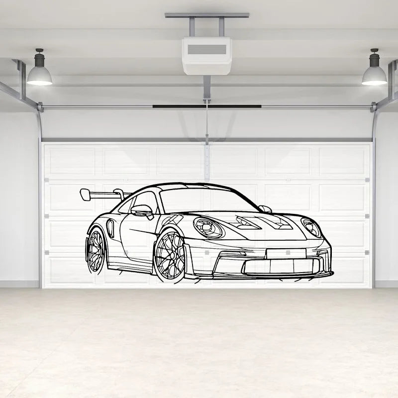 Race Car Silhouette Sports Cars Wall Sticker Garage Repair Shop Window Decor Decals Vinyl Art Home Decoration Room Murals AC18