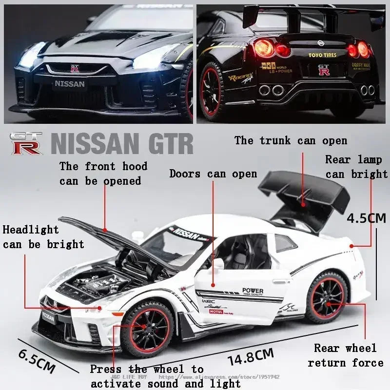 1:32 NISSAN GTR R35 Sports Car Alloy Car Model Diecasts & Toy Vehicles Toy Cars Simulation Kid Toys For Children Gifts Toy