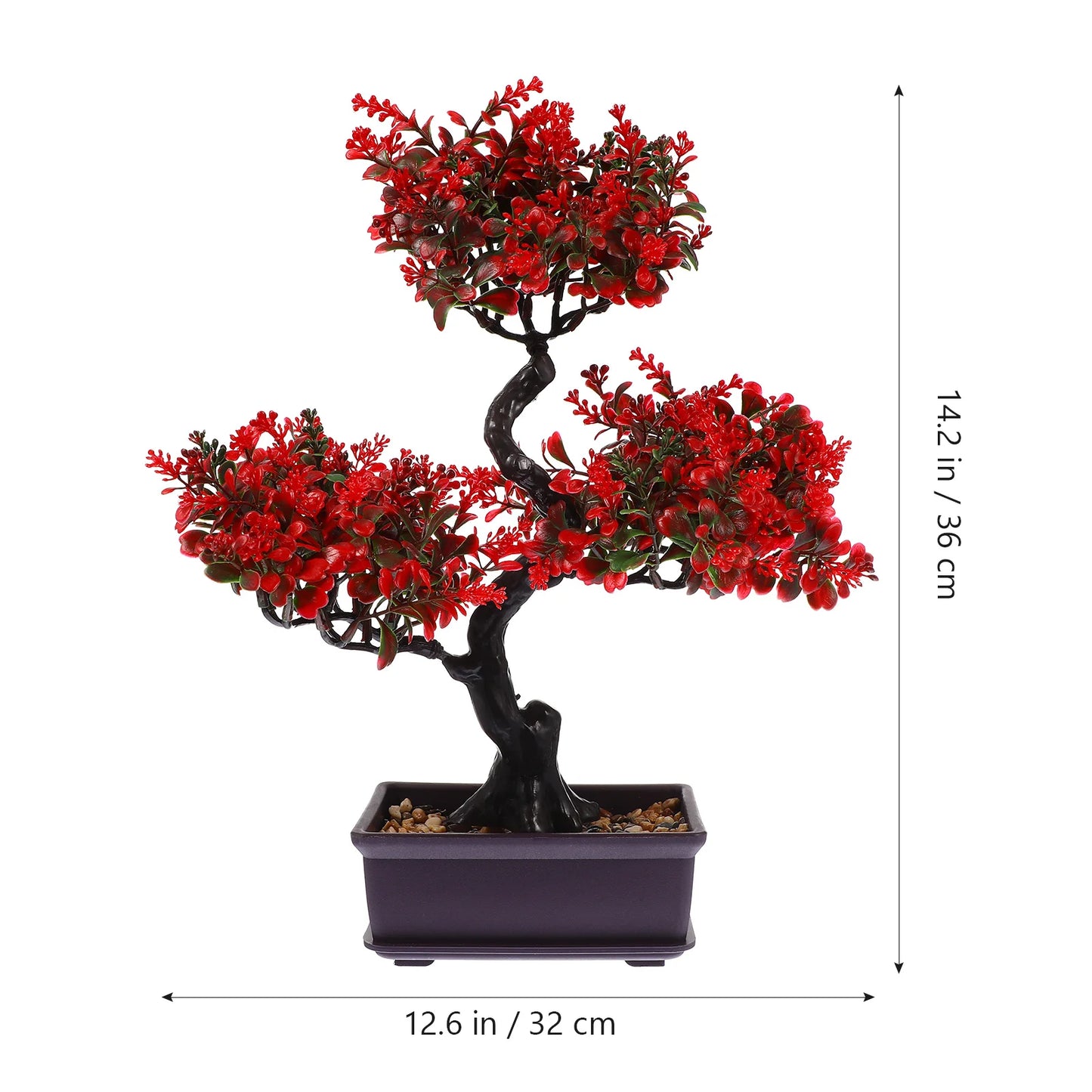 Artificial Potted Plant Fake Bonsai Tree Japanese for Room Flower Pots Small Decor Realistic Faux Decorations