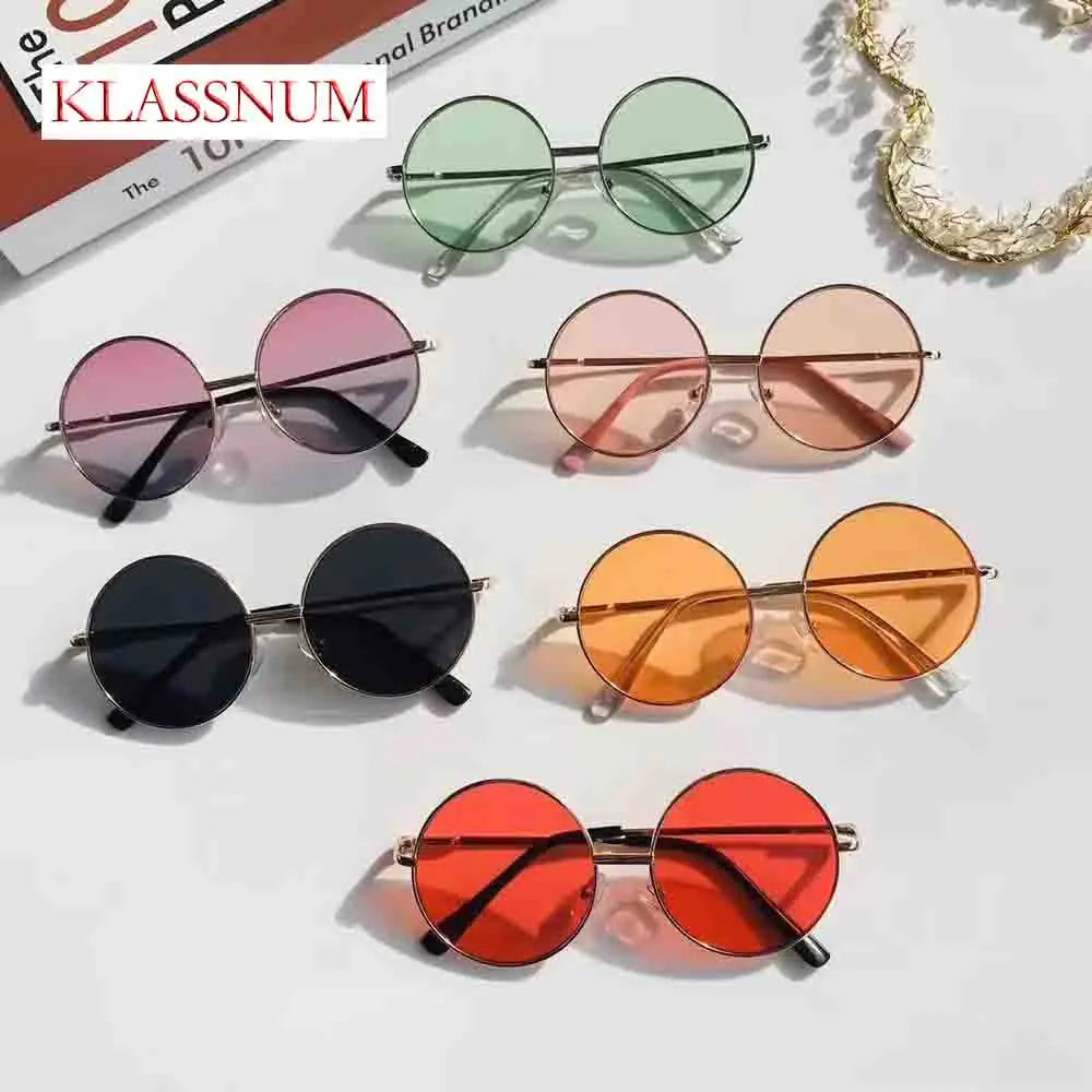 14mm Child Retro Round Frame Sunglasses Black Red Pink Lens Fashion Boys Girls UV400 Protection Eyewear Summer Sun Glasses NEW