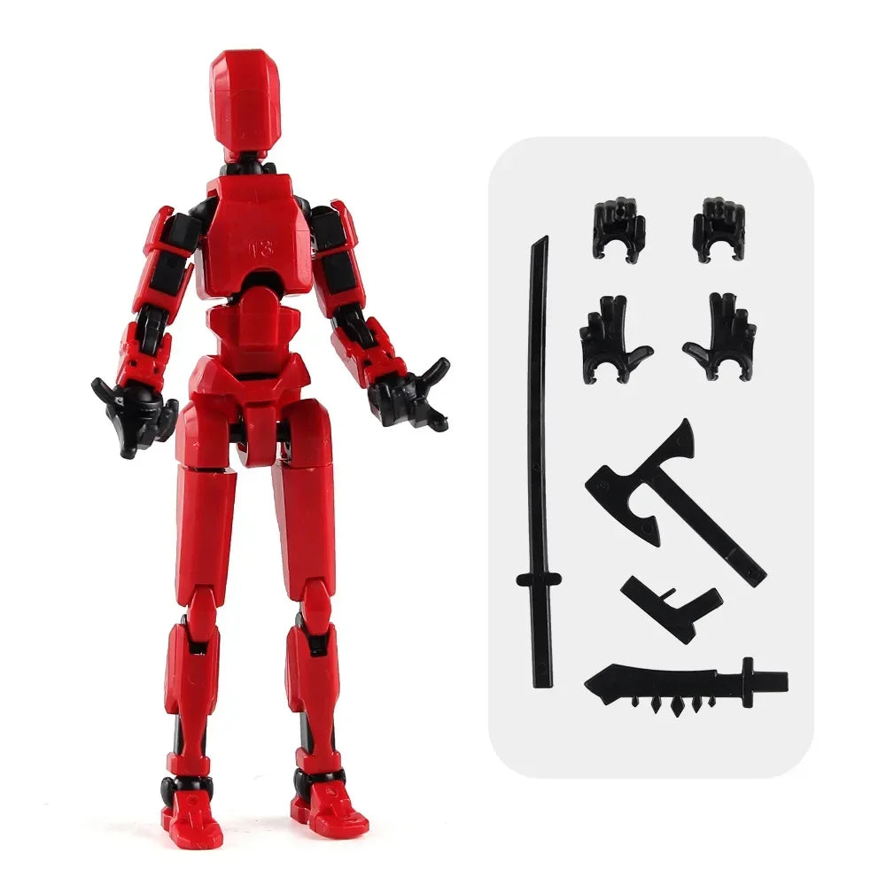 DIY Luminous T13 Multi-Jointed Movable Shapeshift Robot 3D Printed Mannequin Lucky robot and dog Action Figures Toys kids Gifts