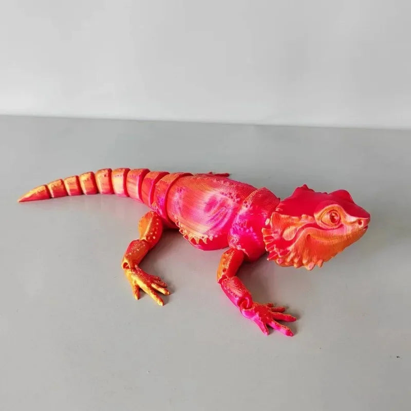 3D Print Chameleon Crawling Lizard Model Children's Small Toys 3D Print Gradient Color Jewelry Hobbyist Model