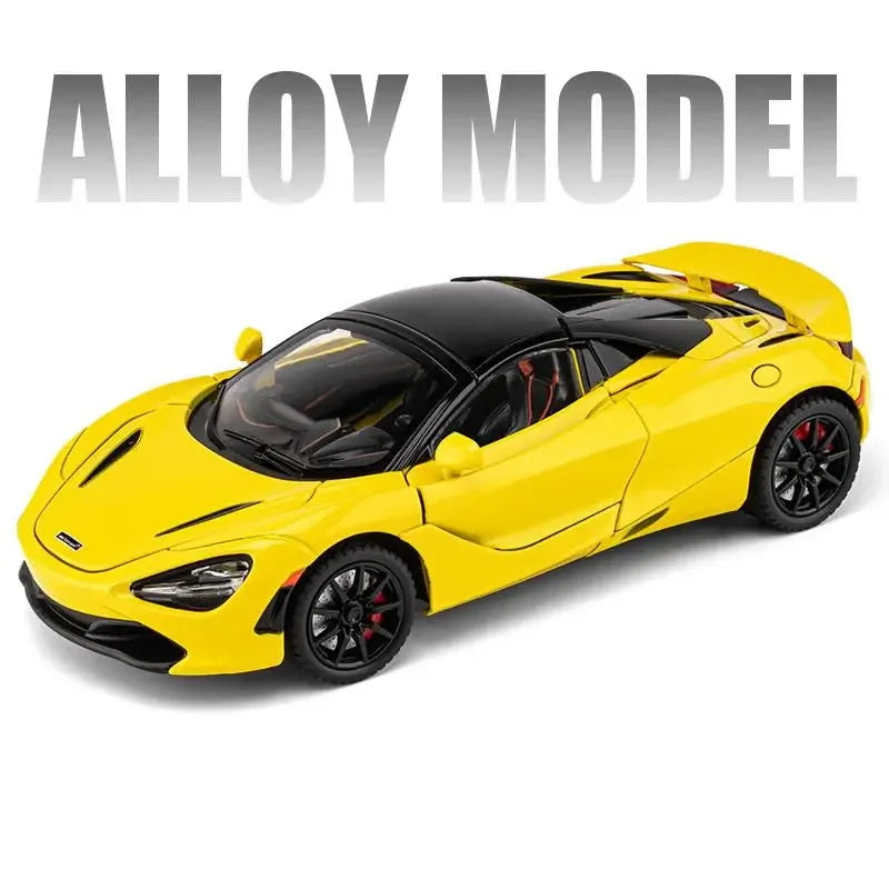 1:24 McLaren 720S Alloy Racing Car Model Diecast Metal Sports Car Model Simulation Sound and Light Collection Childrens Toy Gift