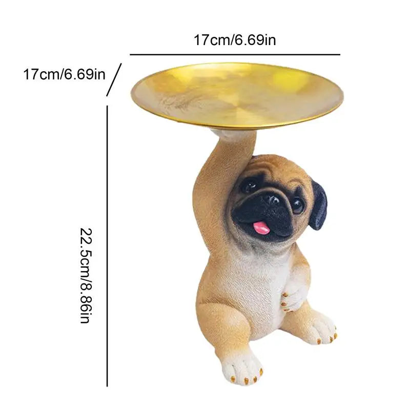 Standing Dog Statue Ornate Dog Statue Storage Holder For Jewelry Home Decor Cute Animal Dog Model Key Organizer Holder For