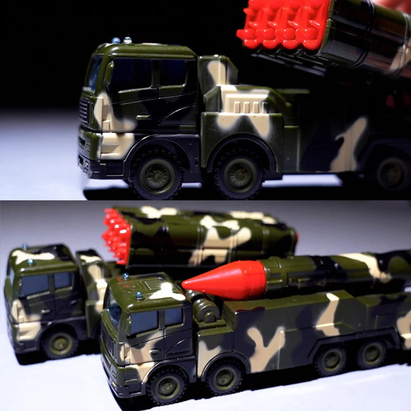 Military Series Air Defense Missile System Inertia Missile Car Rocket Launcher Model Children Baby Boy Toy Birthday Gift