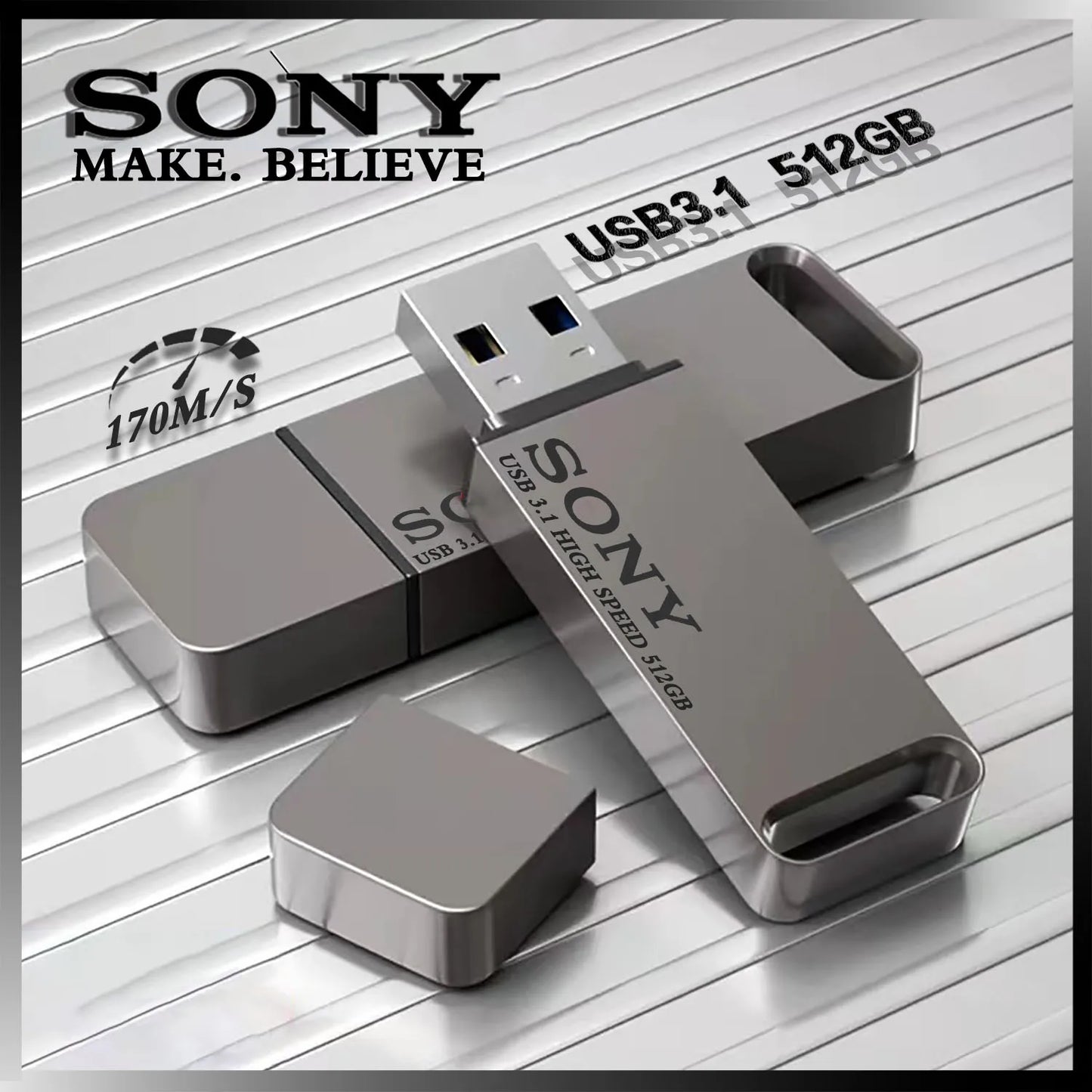 SONY High Speed PenDrive 2TB USB Flash Drive 1TB Metal Pendrive 512GB 256GB Portable Memoria USB Stick For Xiaomi Phone