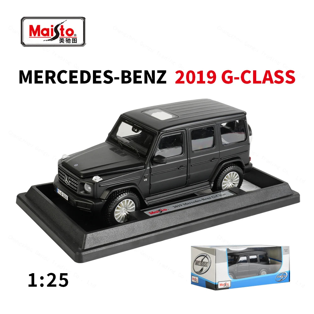 Maisto 1:24 2019 Mercedes-Benz G-Class G500 Silver Grey Static Die Cast Vehicles Collectible Model Car Toys