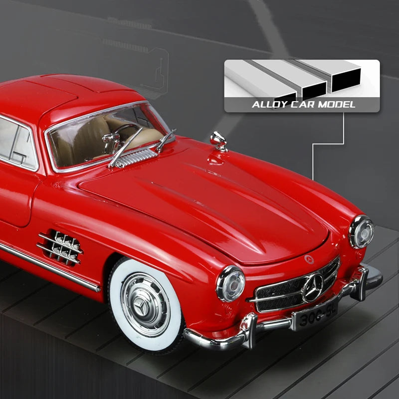 1:24 Benzs 300SL Alloy Car Model Diecasts Metal Toy Classic Vehicles Car Model Simulation Sound Light Collection Childrens Gifts