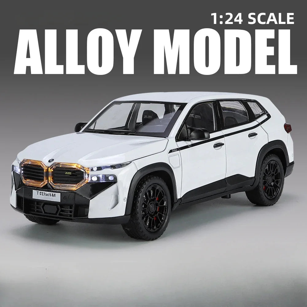 1/24 The XM Alloy Car Models Toy Diecasts Off-road Vehicles with Light Sound Pull Back Function SUV Car Toys for Kids Boys Gifts