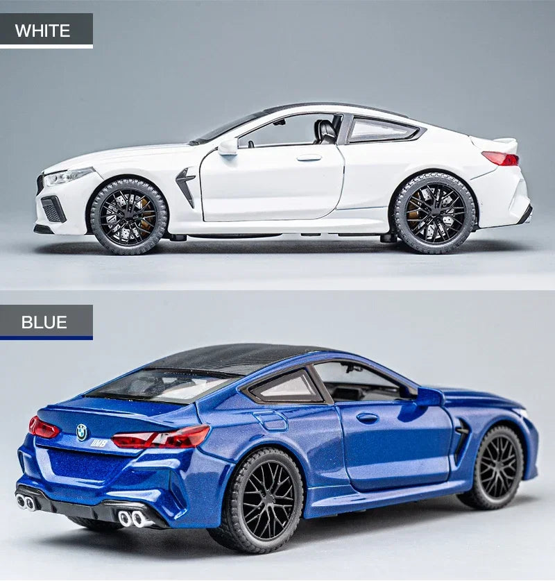 1:32 BMW series M8 Supercar Alloy Diecasts & Toy Vehicles Metal Toy Car Model Sound and light Collection Kids Toy