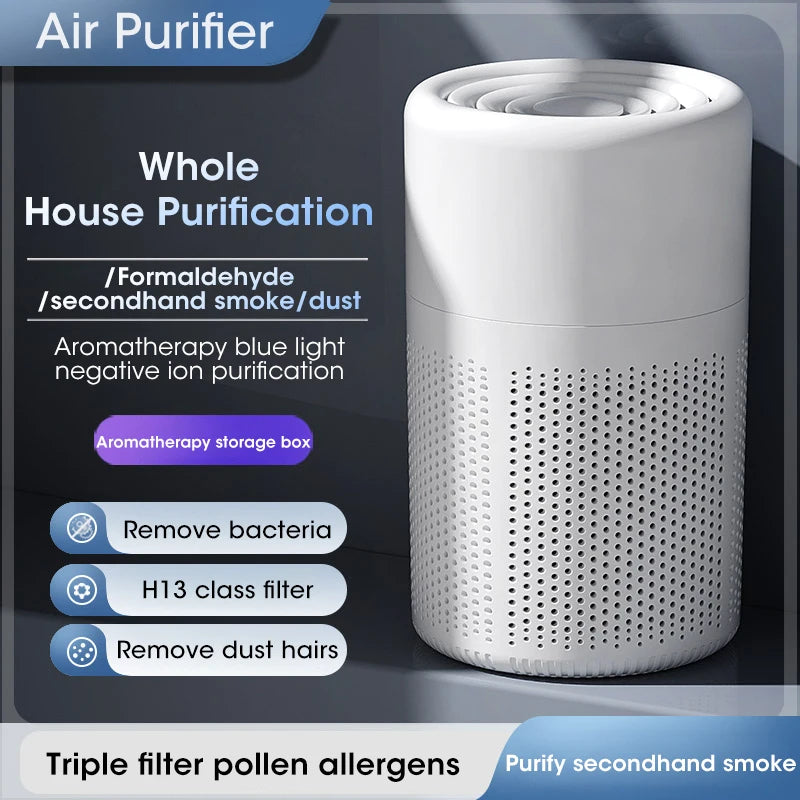 Portable Air Purifier Household Air Cleaner Mini Desktop Air Purifier With HEPA Filter Air Freshener Air Cleaner For Home Office