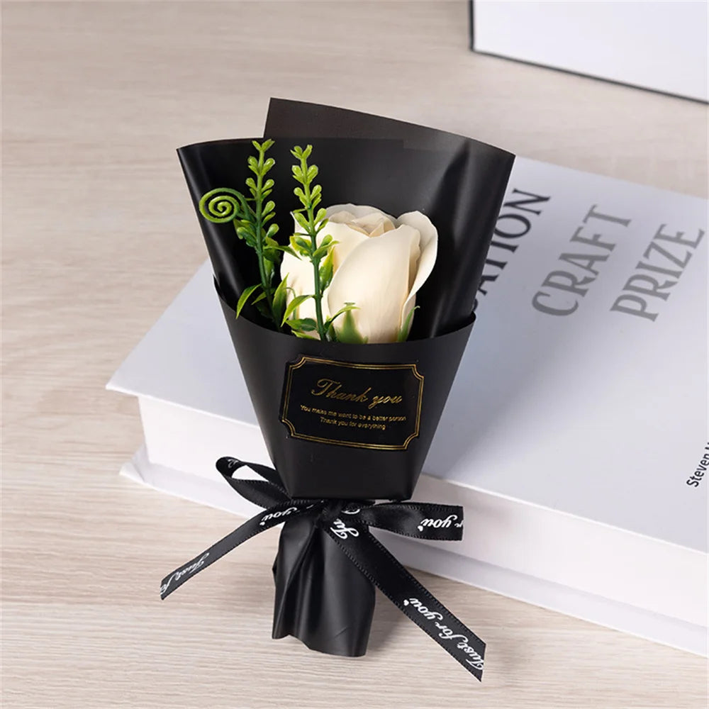 Mini Rose Soap Flower Bouquet Valentine Christmas Graduation Birthday Gift Simulation Floral Decoration Wedding Gift For Guests