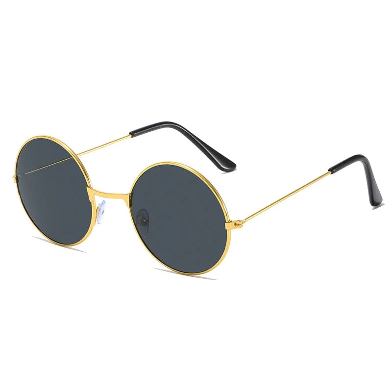 Black Glasses Popular Round Metal Men Sunglasses Retro Vintage Sunglasses for Men Women Fashion Eyewear Sun Glasses UV400