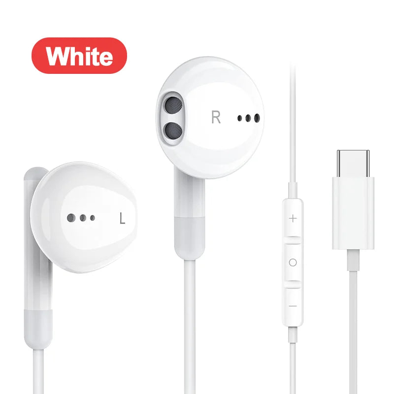 For Galaxy S24 Ultra Type C Earbud Wired Headphones With Mic DAC Chip 3.5mm Earphone S23 S22 S21 + Ultra note 20 10 Accessories