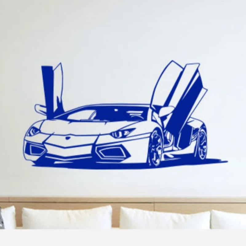 Sports Car Wall Stickers Waterproof Vinyl Decal Bedroom Living Room Auto Decoration Home Decoration for Lamborghini Lovers