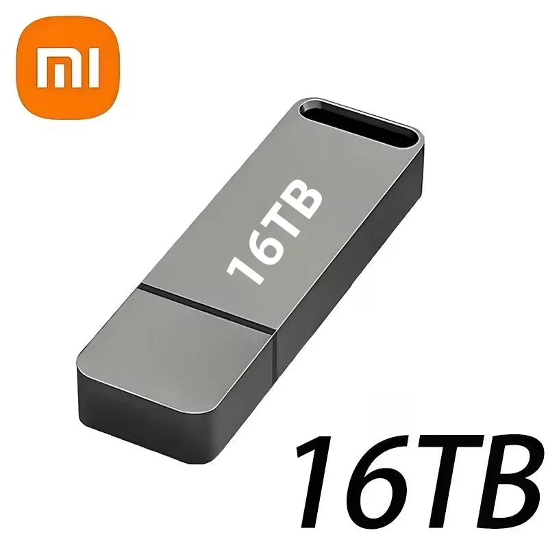 Xiaomi 16TB Flash Drive USB3.2 High Speed Transfer Type C U Metal Flash SSD Portable Mini Flash Drive Memory Waterproof U Drive