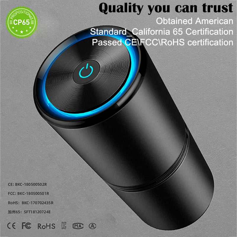 Aluminum alloy car air purifier usb negative ion car air purifier