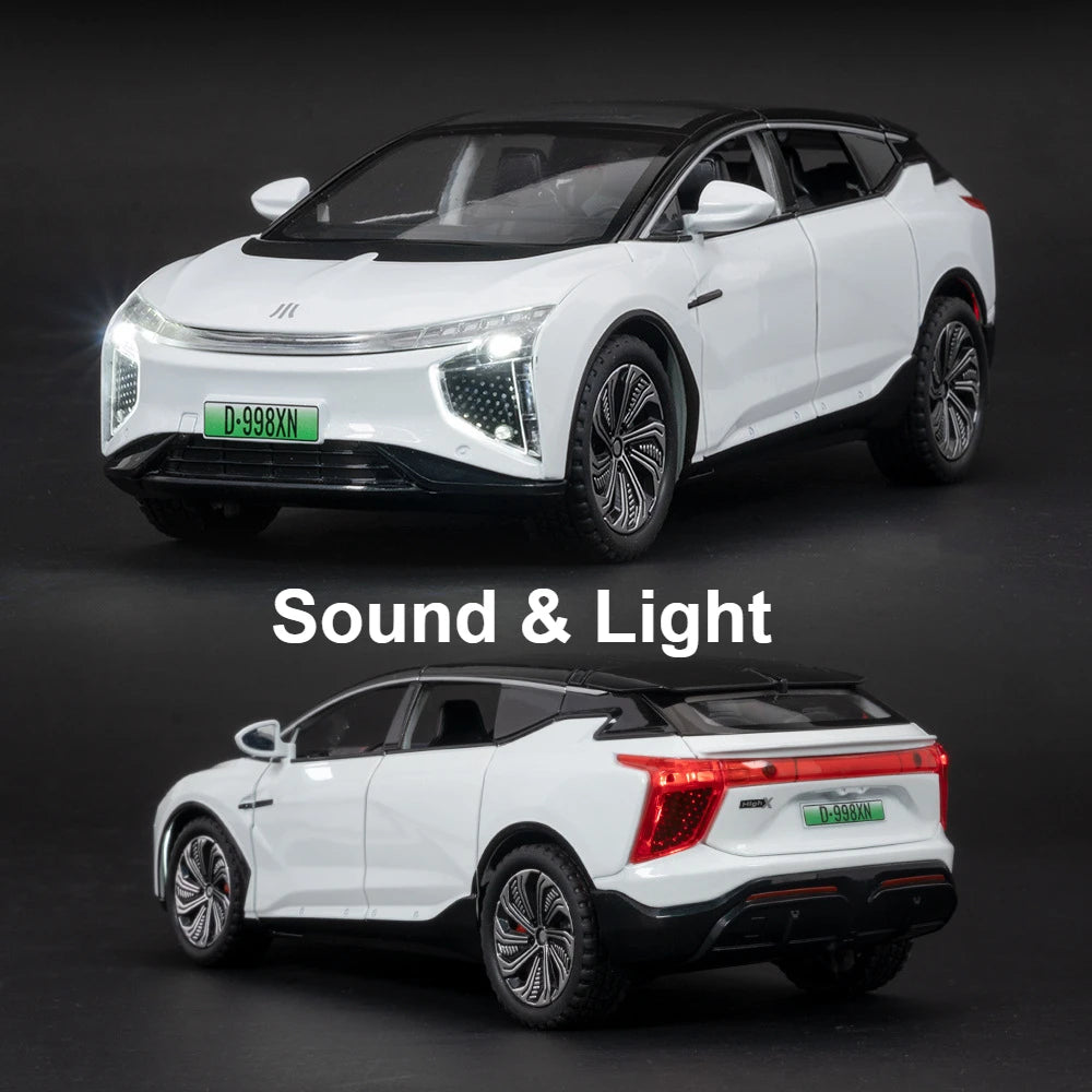 Scale 1:22 HiPhi X New Energy Car Model Toy Sound Light Pull Back Alloy Diecast Vehicles Models Decoration Kids Birthday Present