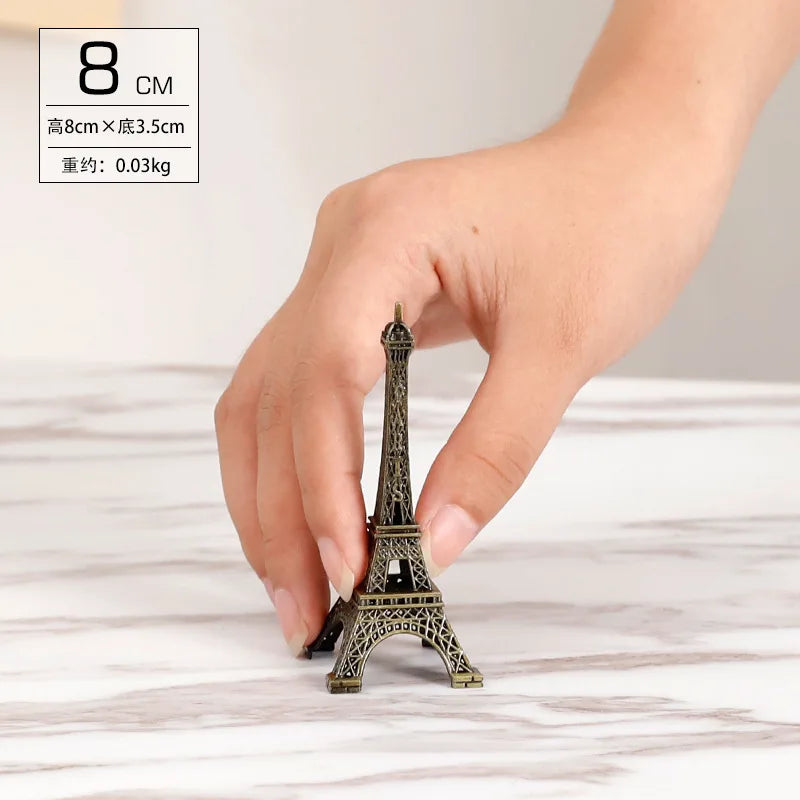 Bronze Paris Eiffel Tower Metal Crafts Home Decor Figurine Statue Model Miniatures Souvenir Home Interior Design Accessories