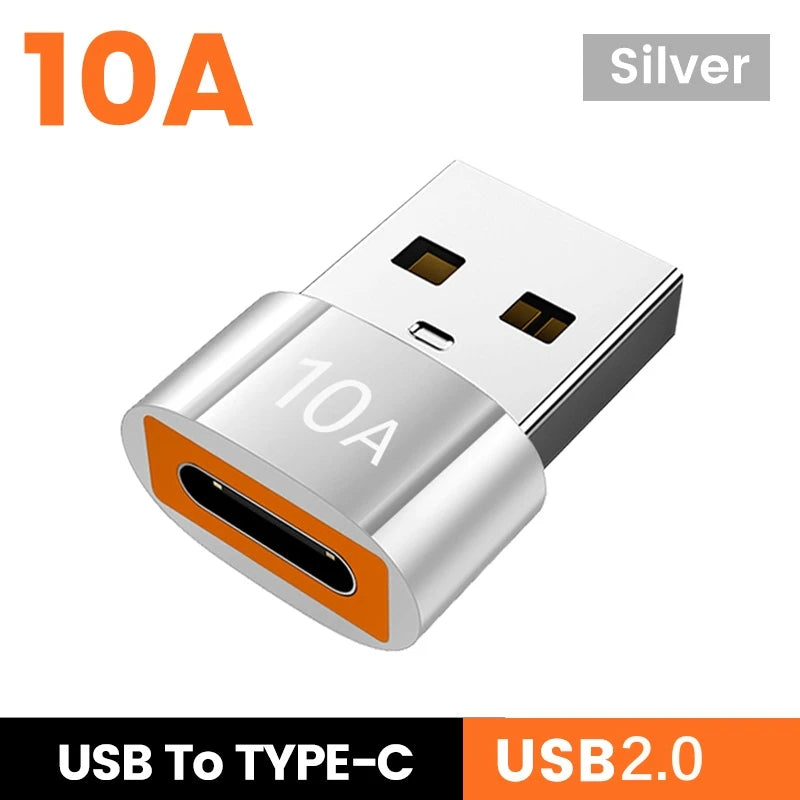 10A OTG USB3.0/2.0 To Type C Adapter TypeC Female to USB Male Converter Fast Charging OTG For Macbook Laptop Xiaomi Samsung