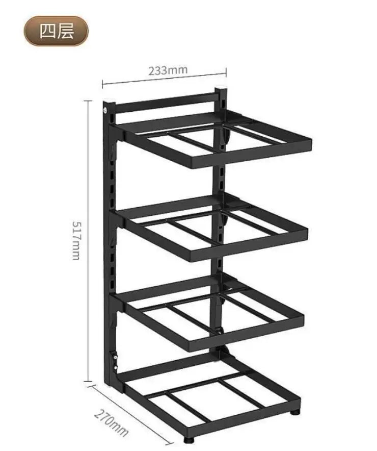 Pots and Pans Organizer Rack Kitchen Sink Shelf Storage Cabinet Household Multi-Layer Frying Pan Holder Bowl Shelf Organizer