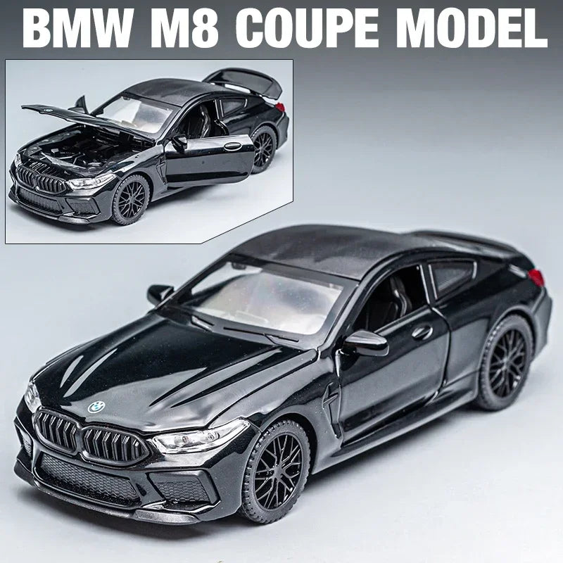 1:32 BMW series M8 Supercar Alloy Diecasts & Toy Vehicles Metal Toy Car Model Sound and light Collection Kids Toy