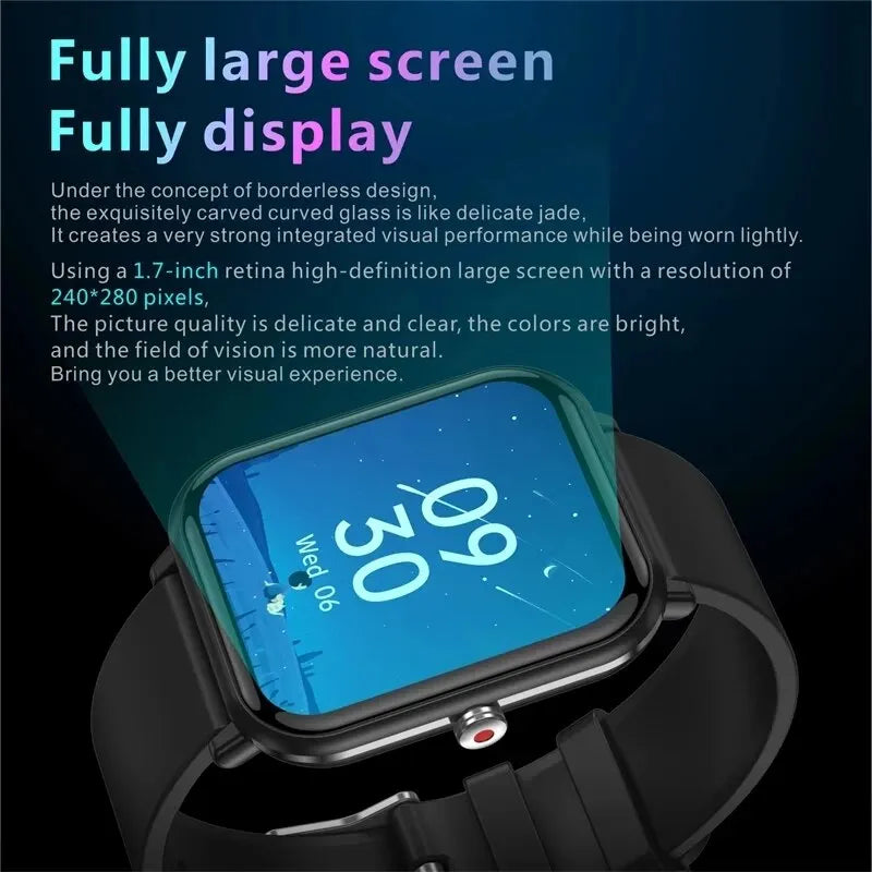 LIGE 2024 New Smart Watch Ladies Full Touch Screen Sports Fitness Watch IP67 Waterproof Bluetooth For Android IOS Smartwatch Men