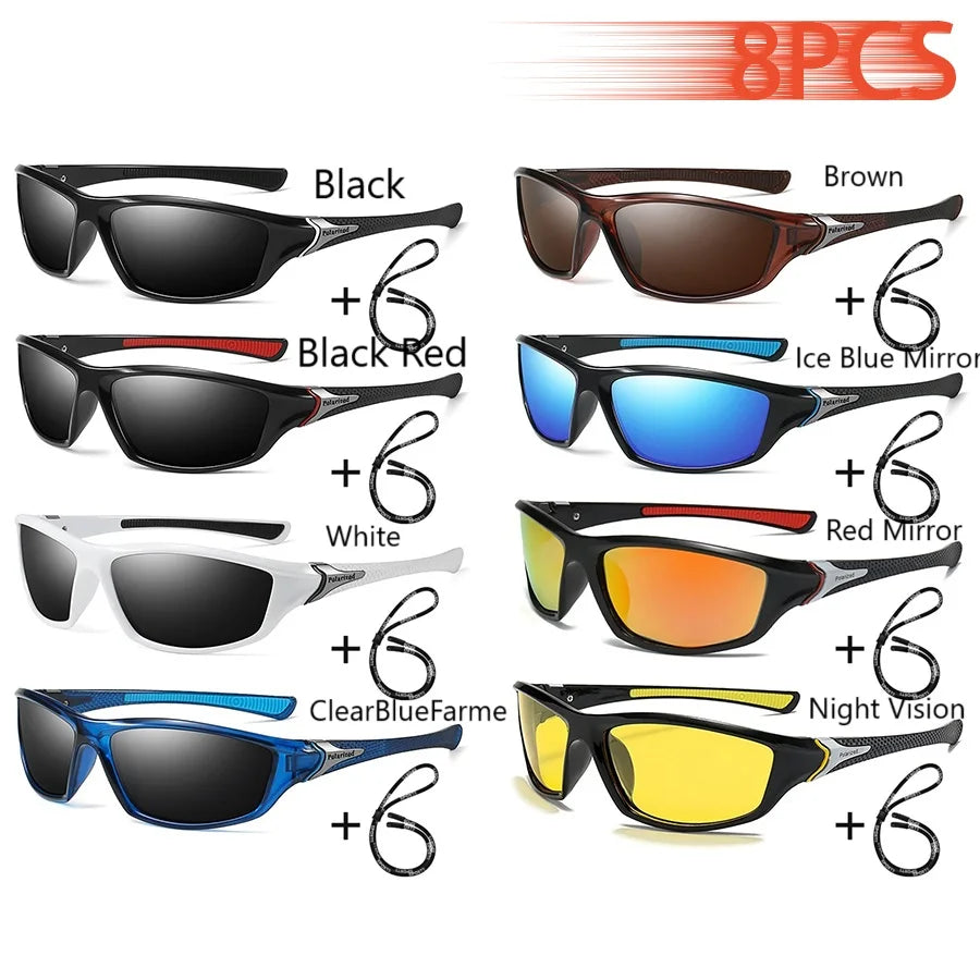 Men And Women Outdoor Sports Polarized Sunglasses With Chain Cycling Climbing Skiing Fishing Vintage Sun Glasses UV400 Eyewear