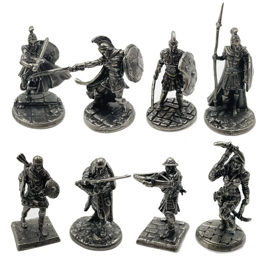 1pcs Ancient Spartan Rome Soliders Figurines Miniatures Vintage Metal Soldiers Model Statue Desktop Ornament Gift