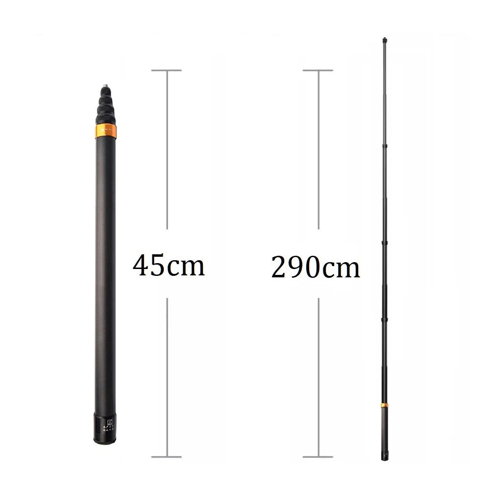 For Insta360 X3 X4 Accessories 2.9M Carbon Fiber Selfie Stick for DJI Action5 4 Gopro13 12 Sports Camera Super Long Selfie Stick