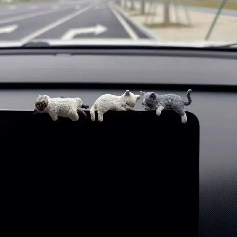 Home Decoration Cute Desktop Gifts Cartoon Simulation Edge Hang Cat Car Center Console Ornaments Decoration Car Accessories