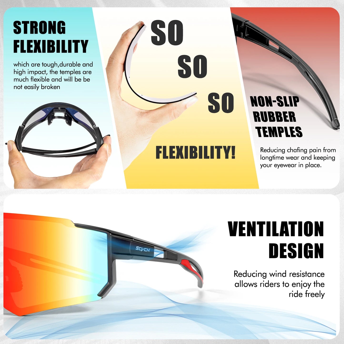 SCVCN New Outdoor Cycling Sunglasses Men Road Driving Bike Glasses  Sports Mountain Climbing Women Bicycle Cycling UV400 Goggles