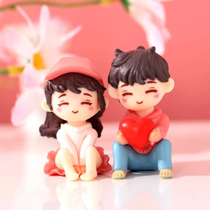 Mini Cute Figurines Couple lover Miniature Wedding Gift Miniature Landscape Ornaments Fairy Garden Bonsai DollHouse Decorations