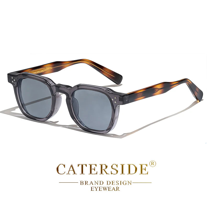 CATERSIDE Retro Punk Men Sunglasses Small Frame Square Personalized Design Sun Glasses Women Travel Party Business Festival Gift