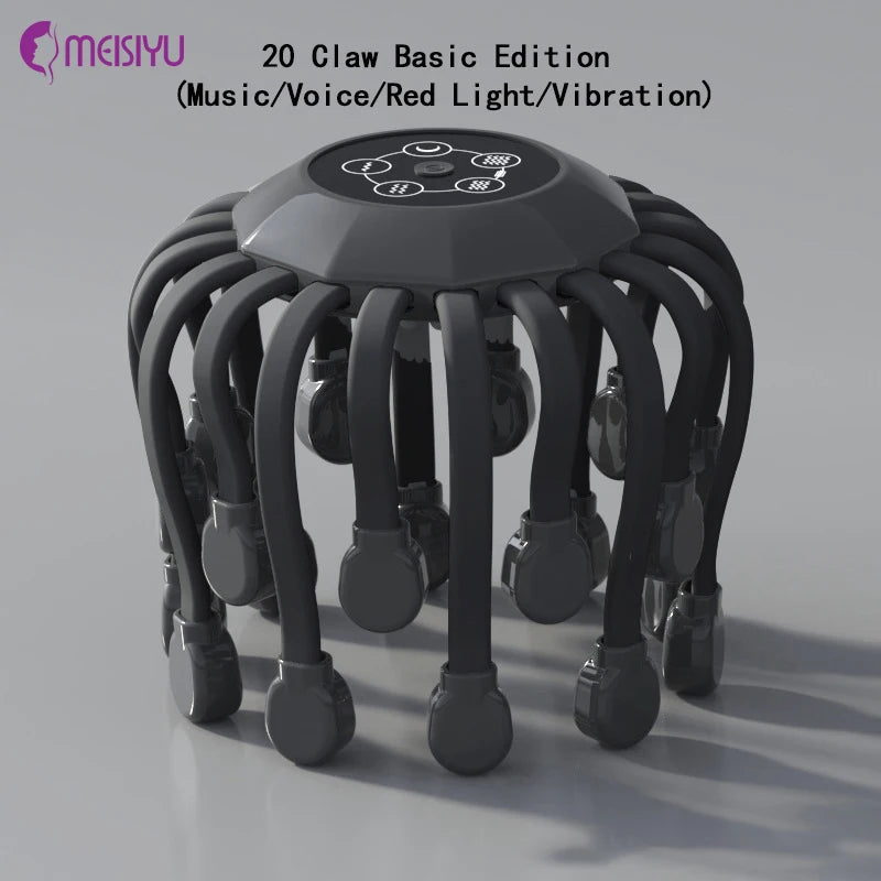 Brand New Vibration Rechargeable Full Head Massager Spider Sleep Aid Electric Head Massage Machine