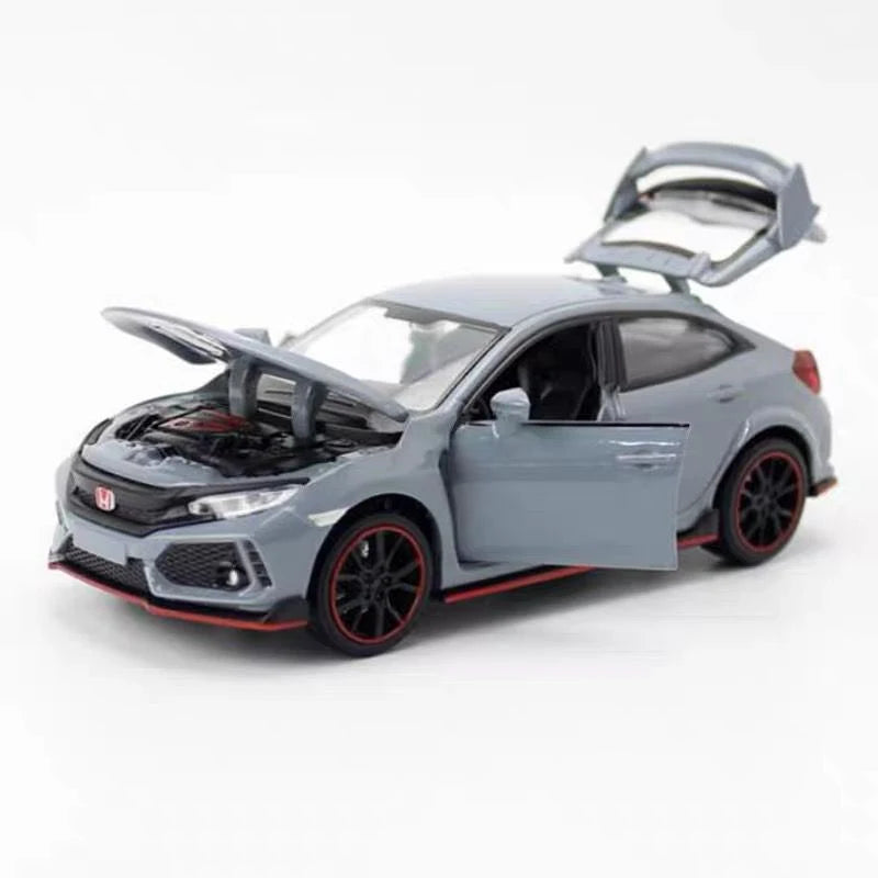 1:32 HONDA CIVIC TYPE-R Alloy Car Model Diecasts & Toy Vehicles Metal Sports Car Model Sound and Light Collection Childrens Gift