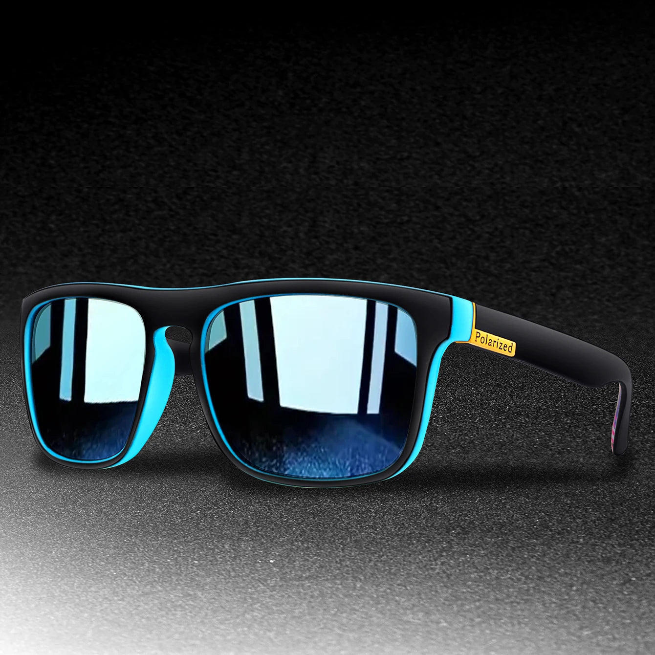 Retro Style Square Frame Polarized Cycling Sunglasses Men Night Vision Car Driving Sunglass Dirt Bike Motorcycle Glasses UV400