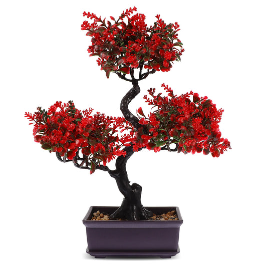 Artificial Potted Plant Fake Bonsai Tree Japanese for Room Flower Pots Small Decor Realistic Faux Decorations