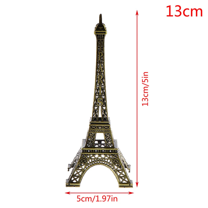 2024  Retro Paris Eiffel Tower Model Home Desk Bronze Metal Statue Figurine Decor Model Miniatures Travel Souvenirs Decorations