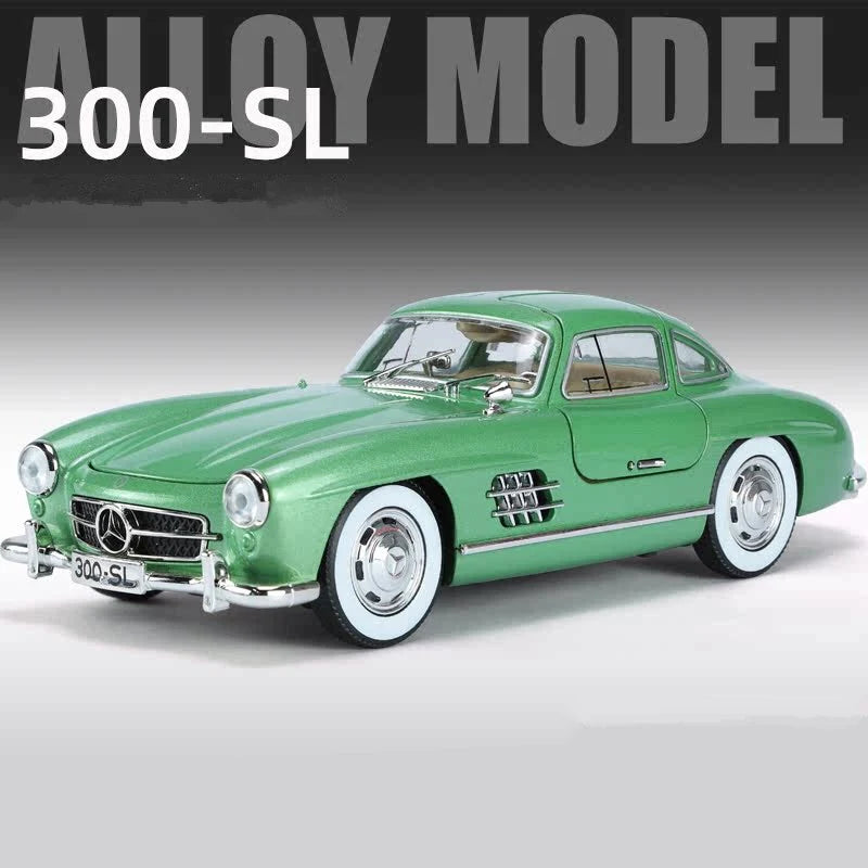 1:24 Benzs 300SL Alloy Car Model Diecasts Metal Toy Classic Vehicles Car Model Simulation Sound Light Collection Childrens Gifts