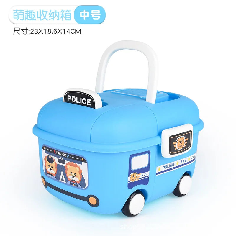 Children's Cartoon Cute Fun Storage Box Cartoon Pulley Design Handling Worry-free Household Baby Sundry Storage Box Sub