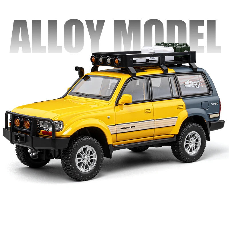 1/24 Toyota Land Cruiser LC80 Alloy Car Model Diecast Metal Off-road Vehicles Car Model Sound and Light Simulation Kids Toy Gift