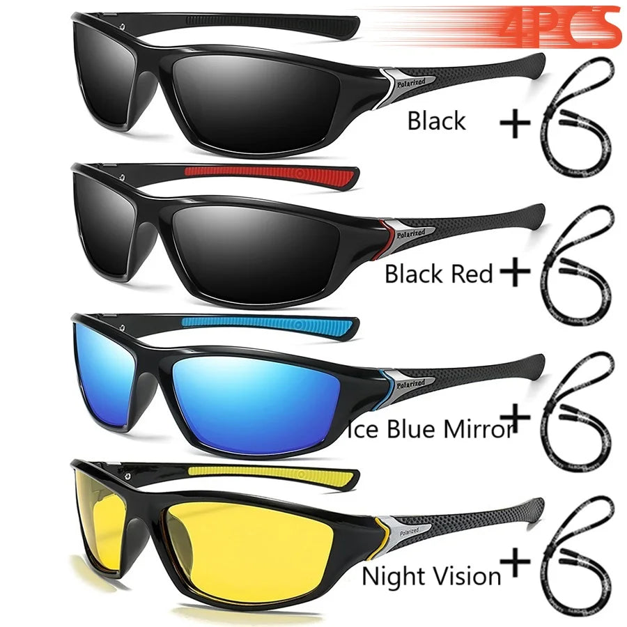 Men And Women Outdoor Sports Polarized Sunglasses With Chain Cycling Climbing Skiing Fishing Vintage Sun Glasses UV400 Eyewear