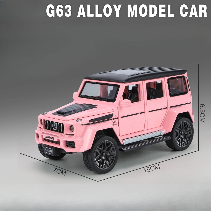 1:32 Benz AMG G63 Miniature Model Toy Car Alloy Diecast Door Opened Sound Light Shock Absorption Off-road Vehicle for Boys Gifts