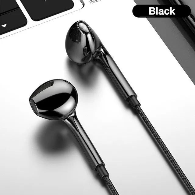 1.2M Wired Earphones Stereo Bass In Ear 3.5mm Wired Headphones With Microphone Sport Music Headset Handsfree For Android