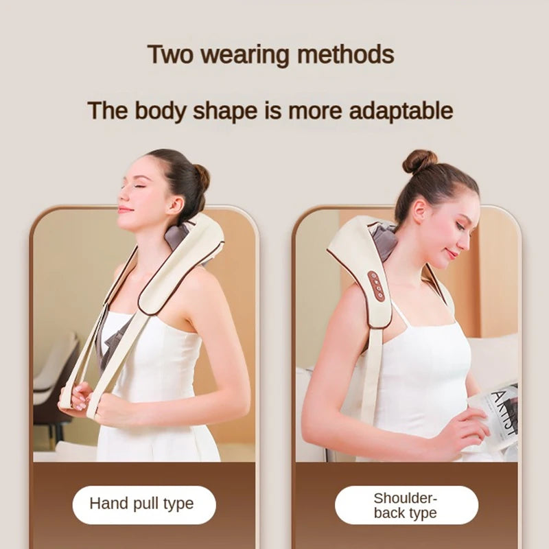 Neck Massager with low Heat Back Shoulder Massager Area Coverage Bionic kneading Wireless Massage