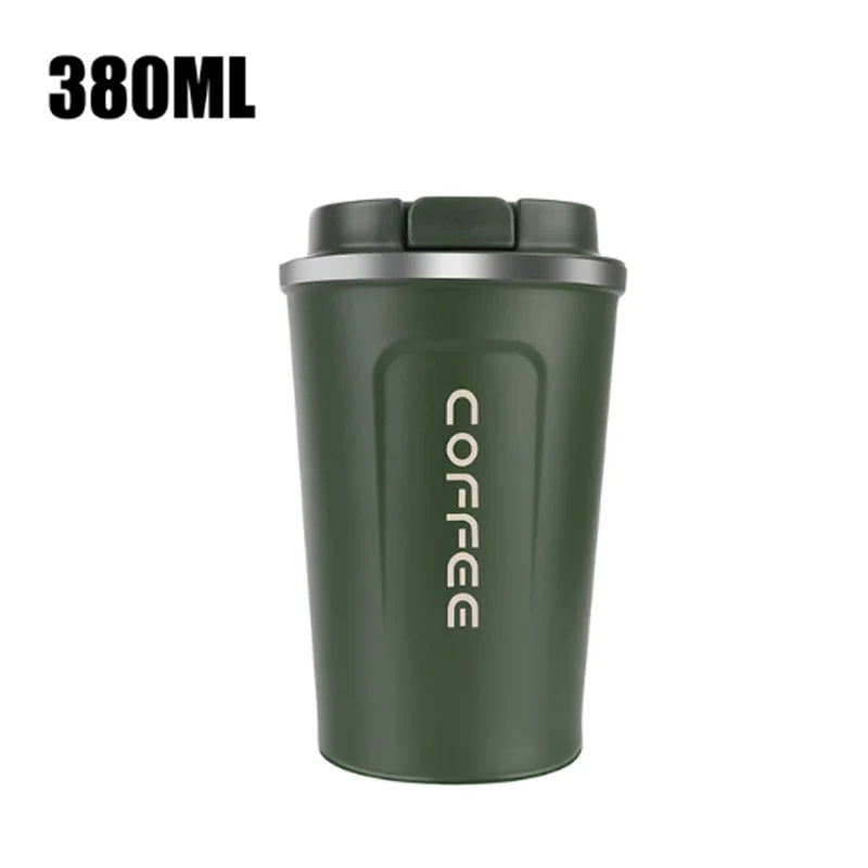 Thermo Cafe Car Thermos Mug for Tea Water Coffee Leak_Proof Travel Thermo Cup Coffee Mug 380/510ML Double Stainless Steel