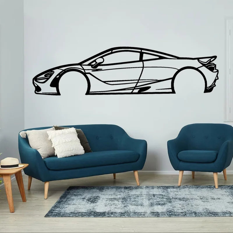 Sport Car Outline Silhouette Wall Art Sticker Vinyl Home Decor Room Garage Automotive Services Shop Auto Repair Decal Mural S612